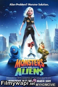 Monsters Vs Aliens (2009) Hindi Dubbed poster